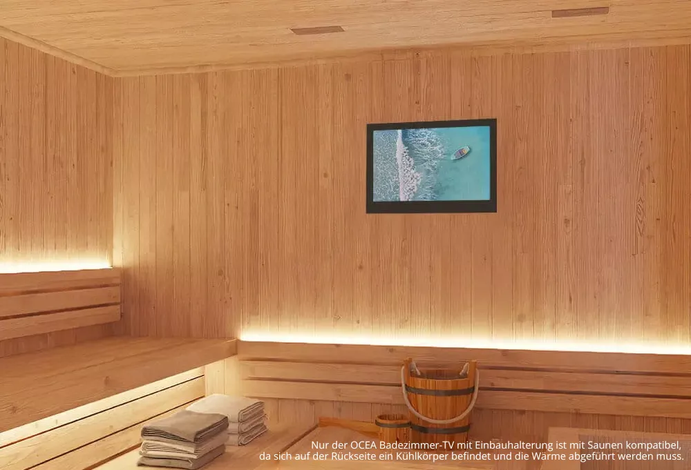 This TV can be installed in your sauna.